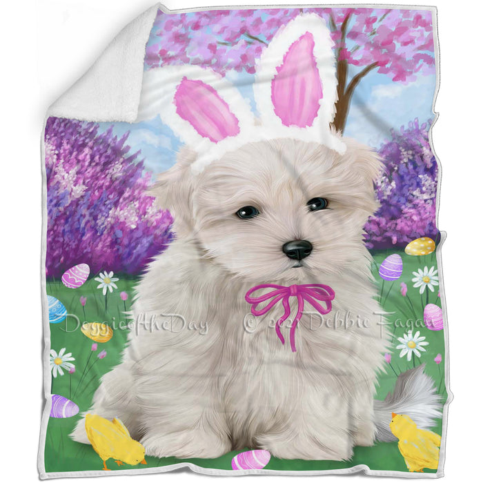 Maltese Dog Easter Holiday Blanket BLNKT59466