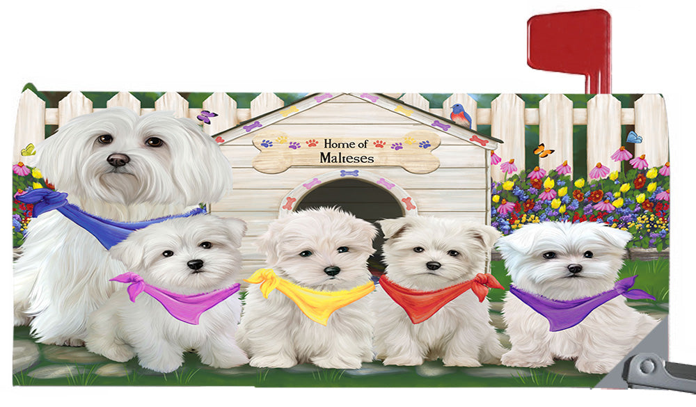 Spring Dog House Maltese Dogs Magnetic Mailbox Cover MBC48657