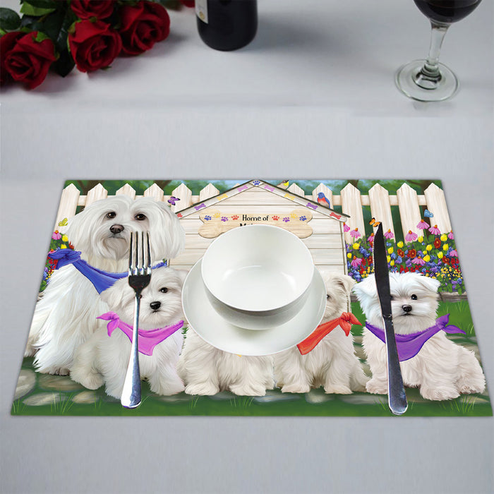 Spring Dog House Maltese Dogs Placemat