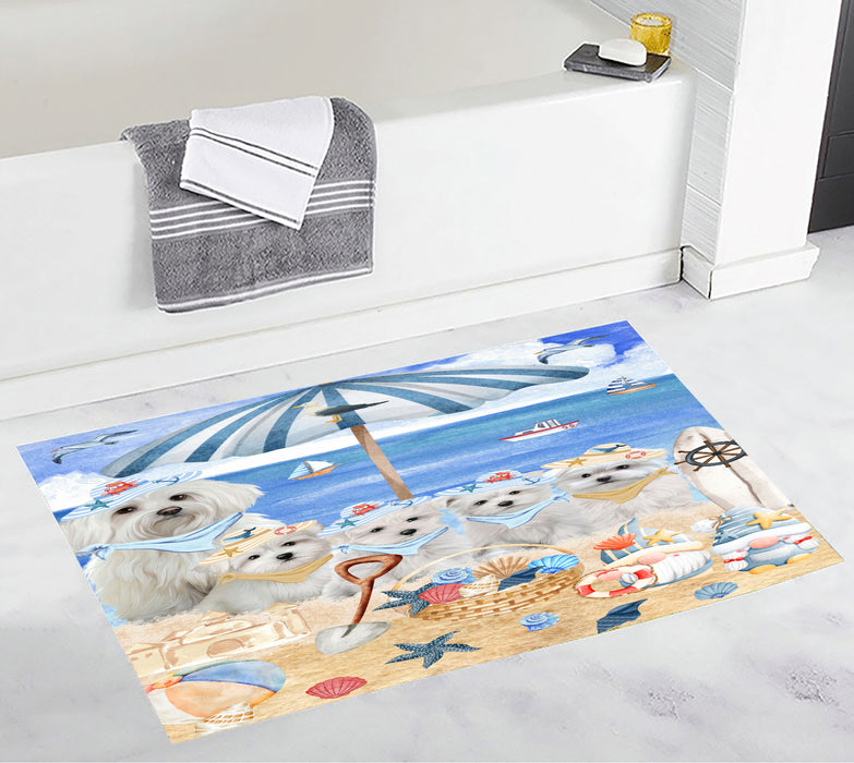 Maltese Bath Mat: Non-Slip Bathroom Rug Mats, Custom, Explore a Variety of Designs, Personalized, Gift for Pet and Dog Lovers
