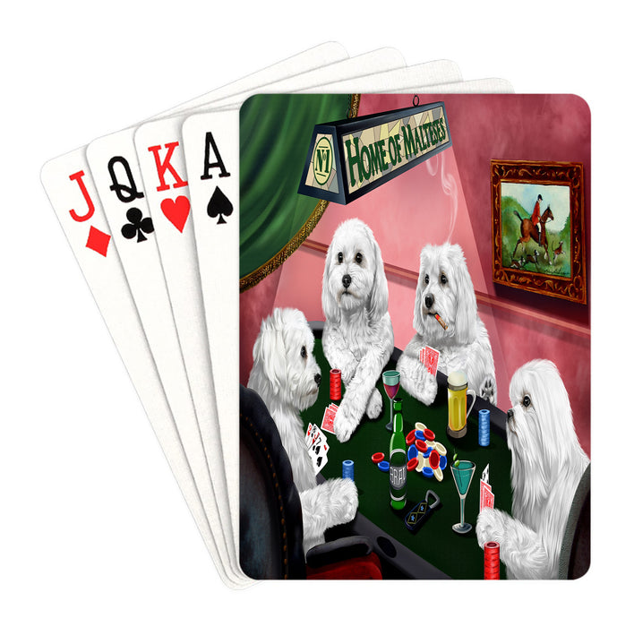 Home of Maltese Dogs Playing Poker Playing Card Decks