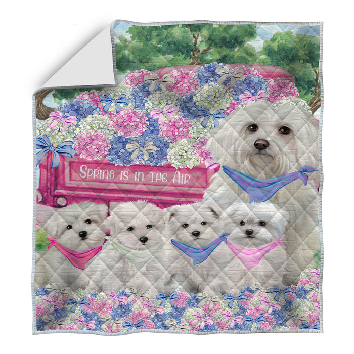 Maltese Quilt: Explore a Variety of Custom Designs, Personalized, Bedding Coverlet Quilted, Gift for Dog and Pet Lovers