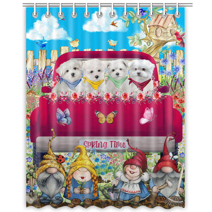 Maltese Shower Curtain, Personalized Bathtub Curtains for Bathroom Decor with Hooks, Explore a Variety of Designs, Custom, Pet Gift for Dog Lovers