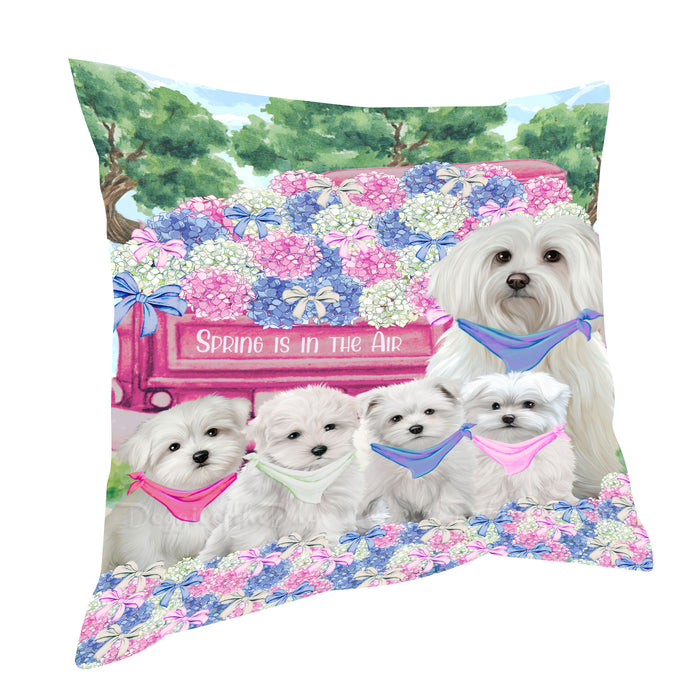 Maltese Throw Pillow, Explore a Variety of Custom Designs, Personalized, Cushion for Sofa Couch Bed Pillows, Pet Gift for Dog Lovers