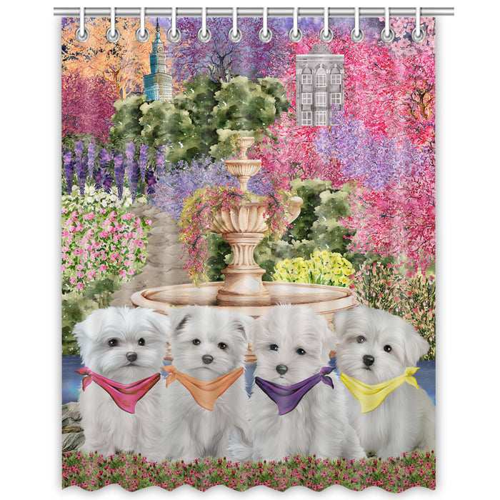 Maltese Shower Curtain: Explore a Variety of Designs, Halloween Bathtub Curtains for Bathroom with Hooks, Personalized, Custom, Gift for Pet and Dog Lovers