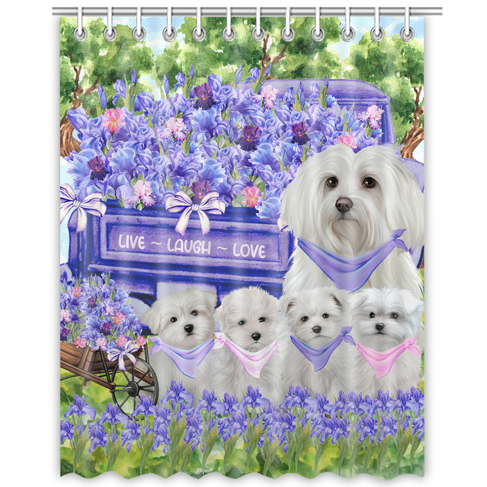 Maltese Shower Curtain, Explore a Variety of Custom Designs, Personalized, Waterproof Bathtub Curtains with Hooks for Bathroom, Gift for Dog and Pet Lovers
