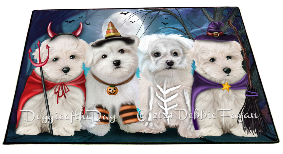 Happy Halloween Trick or Treat Maltese Dogs Indoor/Outdoor Welcome Floormat - Premium Quality Washable Anti-Slip Doormat Rug FLMS58405