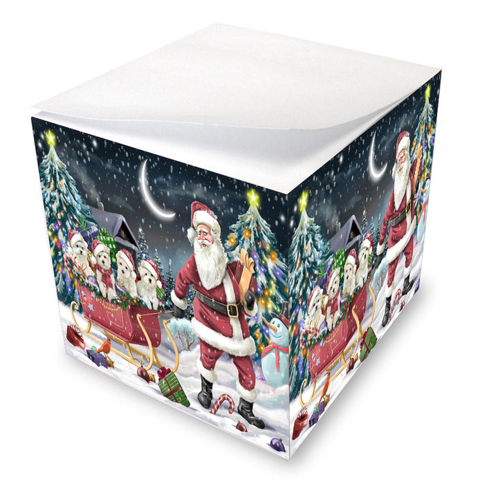 Christmas Santa Sled Maltese Dogs Note Cube NOC-DOTD-A57484
