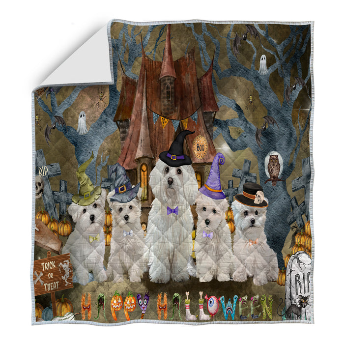 Maltese Quilt: Explore a Variety of Designs, Halloween Bedding Coverlet Quilted, Personalized, Custom, Dog Gift for Pet Lovers