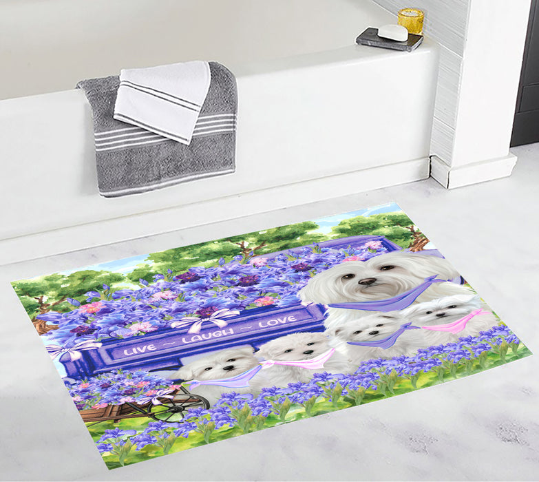 Maltese Bath Mat: Non-Slip Bathroom Rug Mats, Custom, Explore a Variety of Designs, Personalized, Gift for Pet and Dog Lovers
