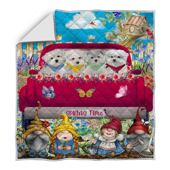 Maltese Quilt: Explore a Variety of Bedding Designs, Custom, Personalized, Bedspread Coverlet Quilted, Gift for Dog and Pet Lovers
