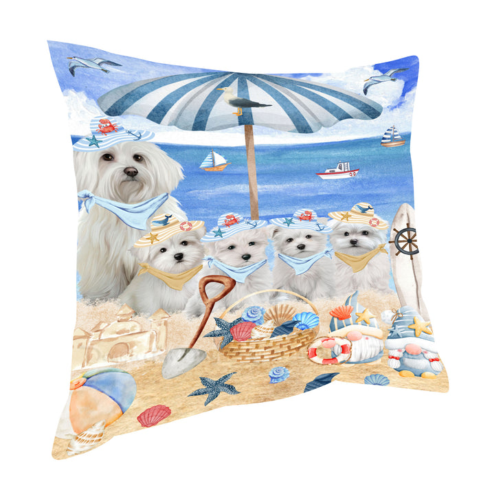 Maltese Throw Pillow, Explore a Variety of Custom Designs, Personalized, Cushion for Sofa Couch Bed Pillows, Pet Gift for Dog Lovers
