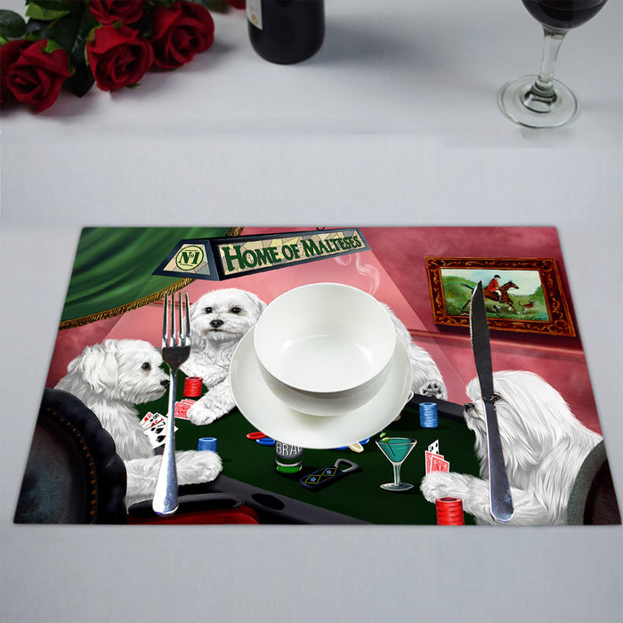 Home of  Maltese Dogs Playing Poker Placemat