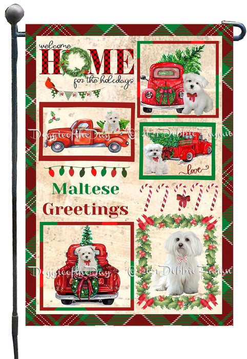 Welcome Home for Christmas Holidays Maltese Dogs Garden Flag GFLG67023