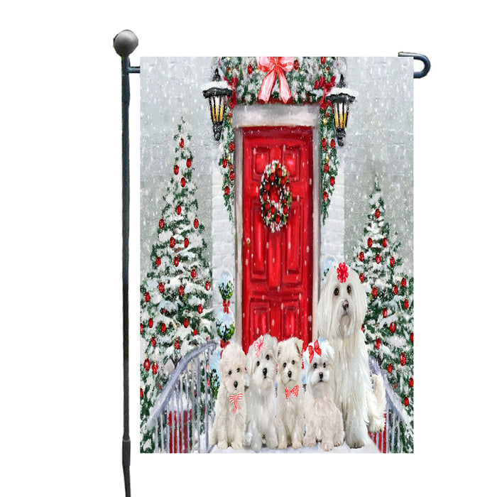 Christmas Holiday Welcome Maltese Dogs Garden Flags- Outdoor Double Sided Garden Yard Porch Lawn Spring Decorative Vertical Home Flags 12 1/2"w x 18"h