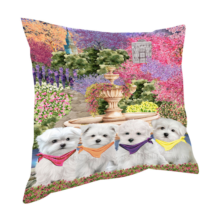 Maltese Throw Pillow: Explore a Variety of Designs, Custom, Cushion Pillows for Sofa Couch Bed, Personalized, Dog Lover's Gifts