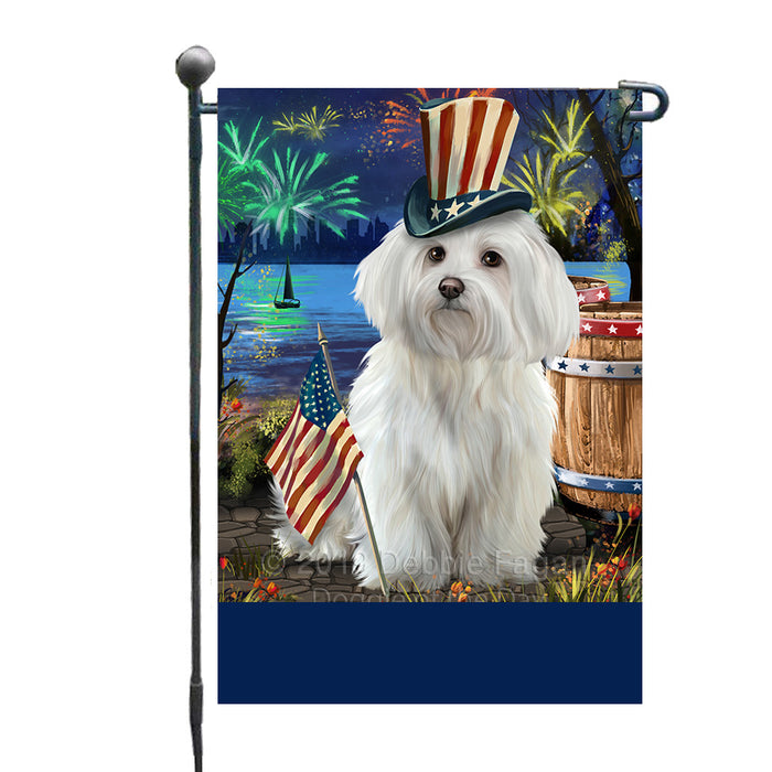 Personalized 4th of July Firework Maltese Dog Custom Garden Flags GFLG-DOTD-A57978