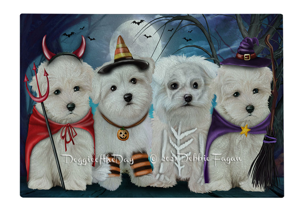 Happy Halloween Trick or Treat Maltese Dogs Cutting Board - Easy Grip Non-Slip Dishwasher Safe Chopping Board Vegetables C79624