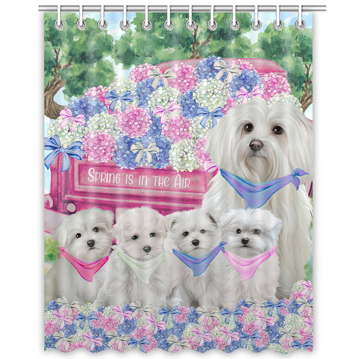 Maltese Shower Curtain, Custom Bathtub Curtains with Hooks for Bathroom, Explore a Variety of Designs, Personalized, Gift for Pet and Dog Lovers