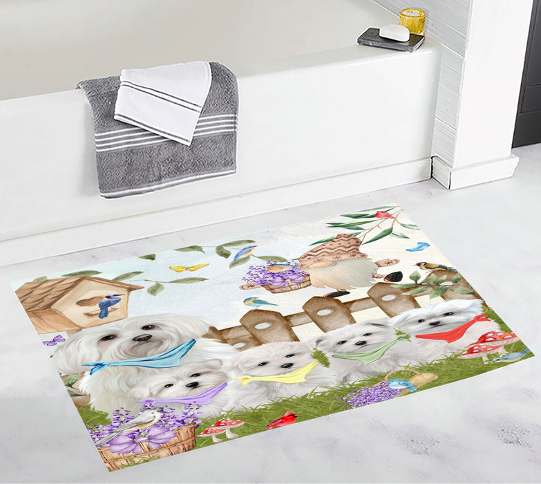Maltese Bath Mat, Anti-Slip Bathroom Rug Mats, Explore a Variety of Designs, Custom, Personalized, Dog Gift for Pet Lovers