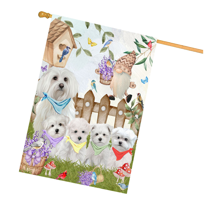 Maltese Dogs House Flag: Explore a Variety of Designs, Custom, Personalized, Weather Resistant, Double-Sided, Home Outside Yard Decor for Dog and Pet Lovers