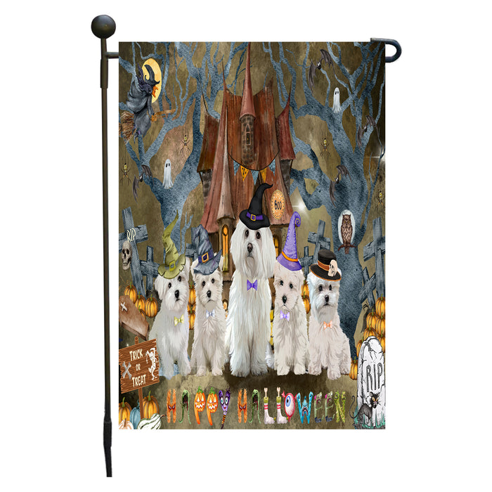 Maltese Dogs Garden Flag: Explore a Variety of Designs, Personalized, Custom, Weather Resistant, Double-Sided, Outdoor Garden Halloween Yard Decor for Dog and Pet Lovers