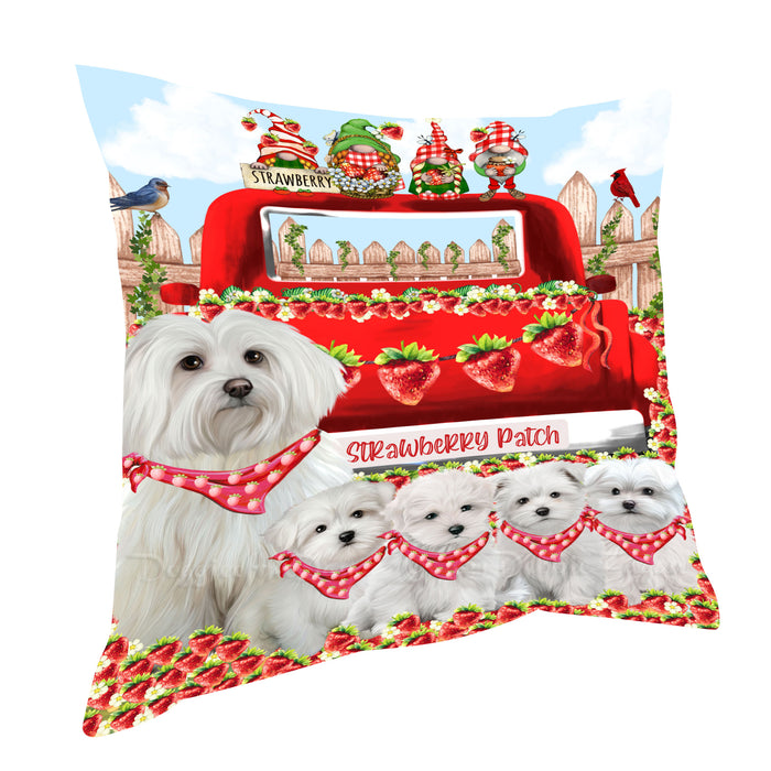 Maltese Pillow: Cushion for Sofa Couch Bed Throw Pillows, Personalized, Explore a Variety of Designs, Custom, Pet and Dog Lovers Gift