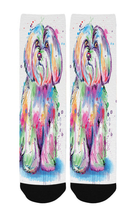 Watercolor Maltese Dog Women's Casual Socks