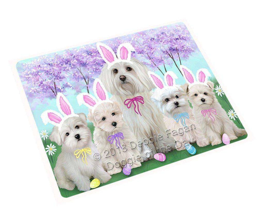 Malteses Dog Easter Holiday Tempered Cutting Board C51819