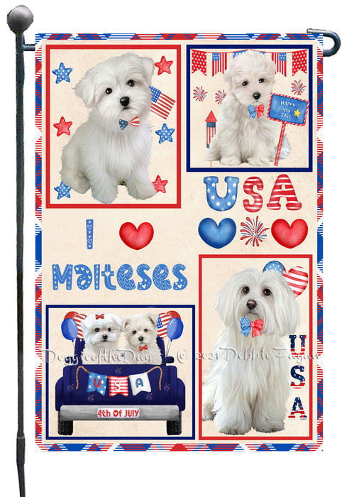 4th of July Independence Day I Love USA Maltese Dogs Garden Flag GFLG66916