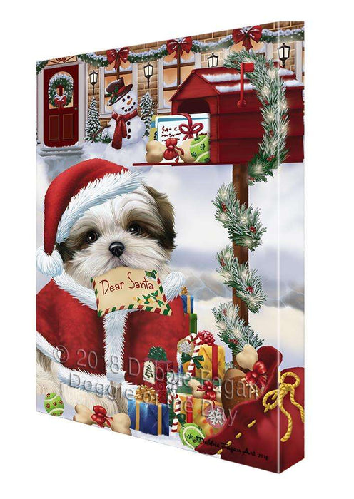 Malti Tzu Dog Dear Santa Letter Christmas Holiday Mailbox Canvas Print Wall Art Décor CVS99773