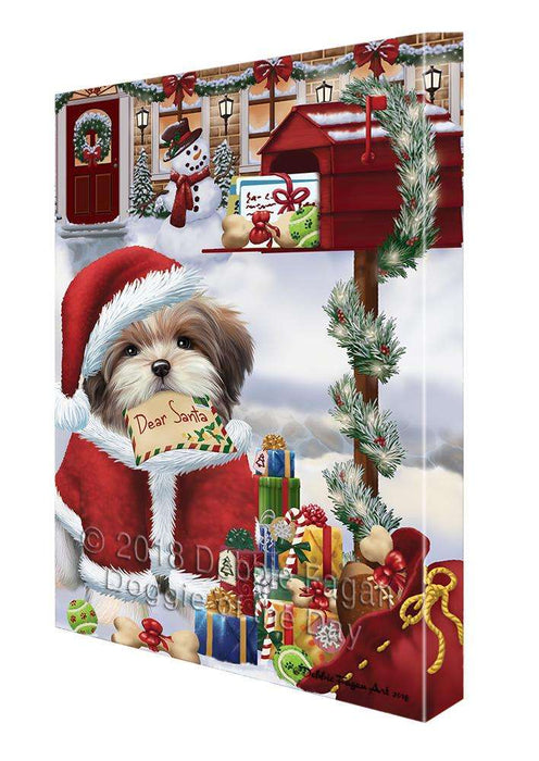 Malti Tzu Dog Dear Santa Letter Christmas Holiday Mailbox Canvas Print Wall Art Décor CVS99791