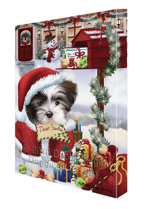 Malti Tzu Dog Dear Santa Letter Christmas Holiday Mailbox Canvas Print Wall Art Décor CVS99800