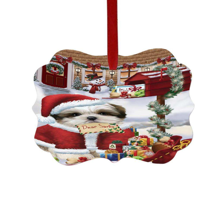 Malti Tzu Dog Dear Santa Letter Christmas Holiday Mailbox Double-Sided Photo Benelux Christmas Ornament LOR49063