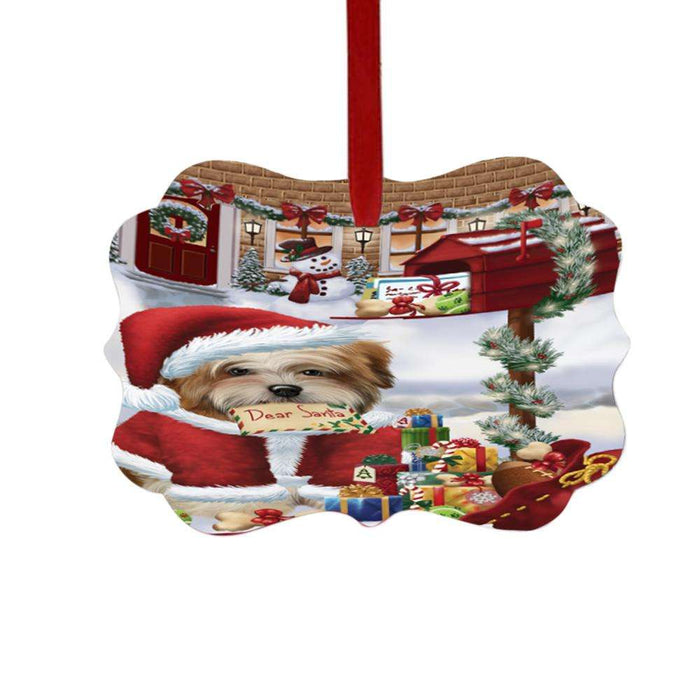 Malti Tzu Dog Dear Santa Letter Christmas Holiday Mailbox Double-Sided Photo Benelux Christmas Ornament LOR49064