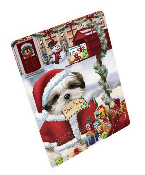 Malti Tzu Dog Dear Santa Letter Christmas Holiday Mailbox Large Refrigerator / Dishwasher Magnet RMAG82164