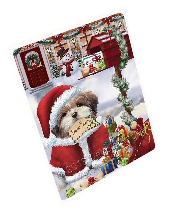 Malti Tzu Dog Dear Santa Letter Christmas Holiday Mailbox Large Refrigerator / Dishwasher Magnet RMAG82176