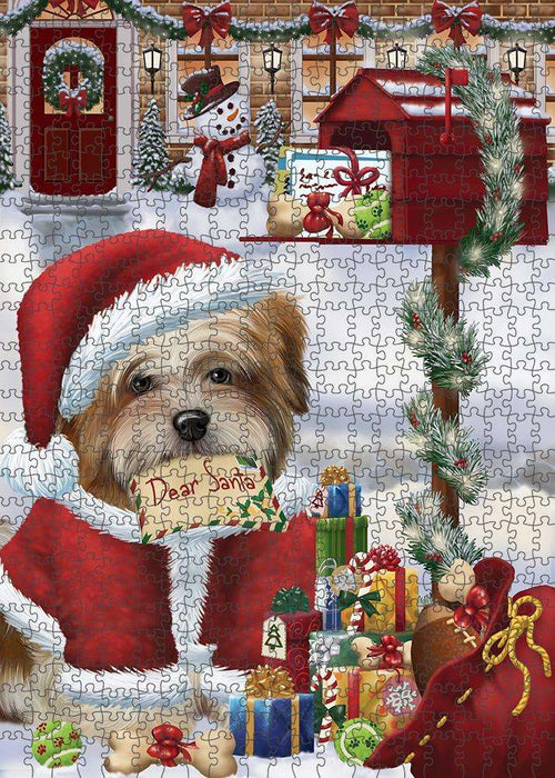 Malti Tzu Dog Dear Santa Letter Christmas Holiday Mailbox Puzzle with Photo Tin PUZL81348
