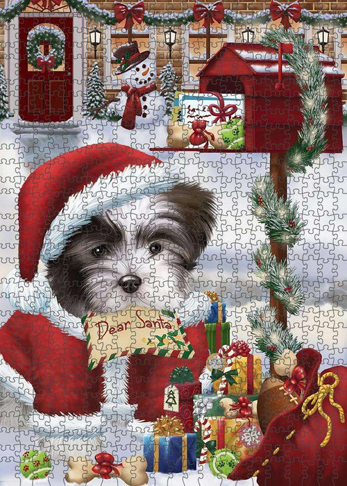 Malti Tzu Dog Dear Santa Letter Christmas Holiday Mailbox Puzzle with Photo Tin PUZL81356