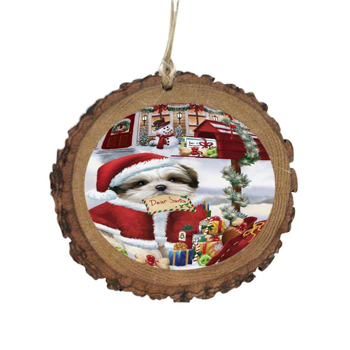 Malti Tzu Dog Dear Santa Letter Christmas Holiday Mailbox Wooden Christmas Ornament WOR49063