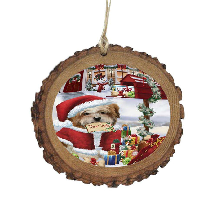 Malti Tzu Dog Dear Santa Letter Christmas Holiday Mailbox Wooden Christmas Ornament WOR49064