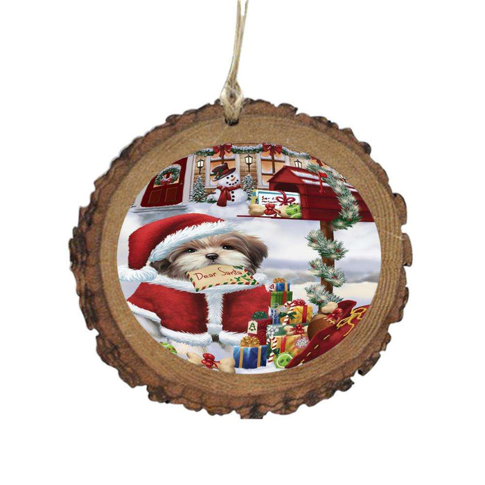 Malti Tzu Dog Dear Santa Letter Christmas Holiday Mailbox Wooden Christmas Ornament WOR49065