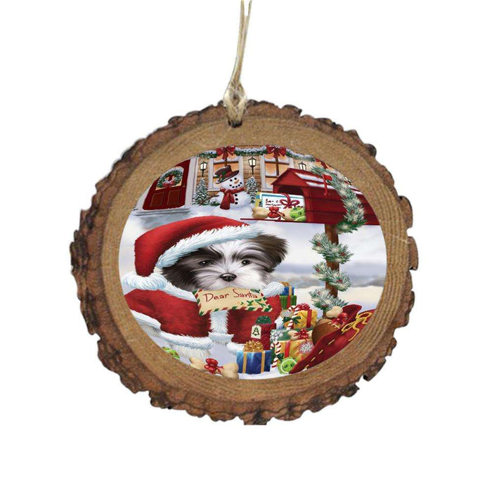 Malti Tzu Dog Dear Santa Letter Christmas Holiday Mailbox Wooden Christmas Ornament WOR49066
