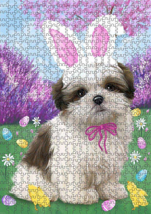 Malti Tzu Dog Easter Holiday Puzzle with Photo Tin PUZL51510