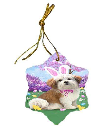 Malti Tzu Dog Easter Holiday Star Porcelain Ornament SPOR49177