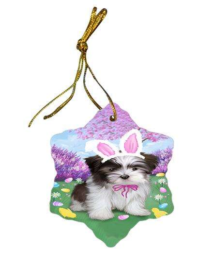 Malti Tzu Dog Easter Holiday Star Porcelain Ornament SPOR49182