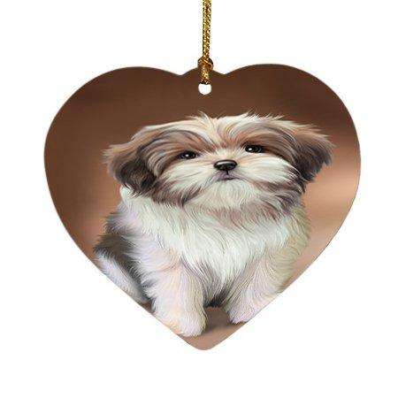 Malti Tzu Dog Heart Christmas Ornament HPOR48510