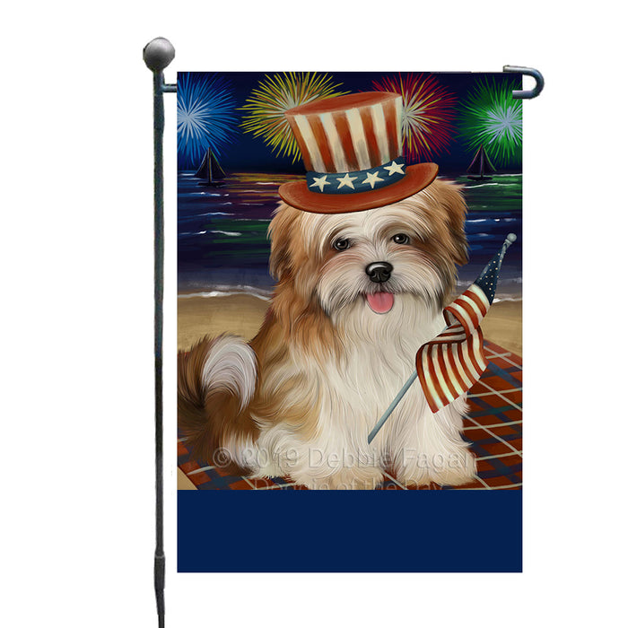 Personalized 4th of July Firework Malti Tzu Dog Custom Garden Flags GFLG-DOTD-A57981