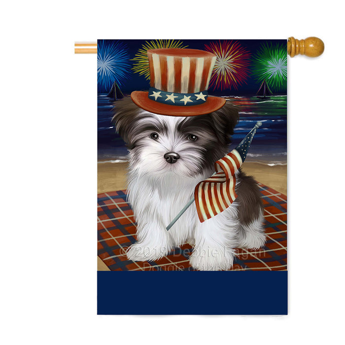 Personalized 4th of July Firework Malti Tzu Dog Custom House Flag FLG-DOTD-A58038