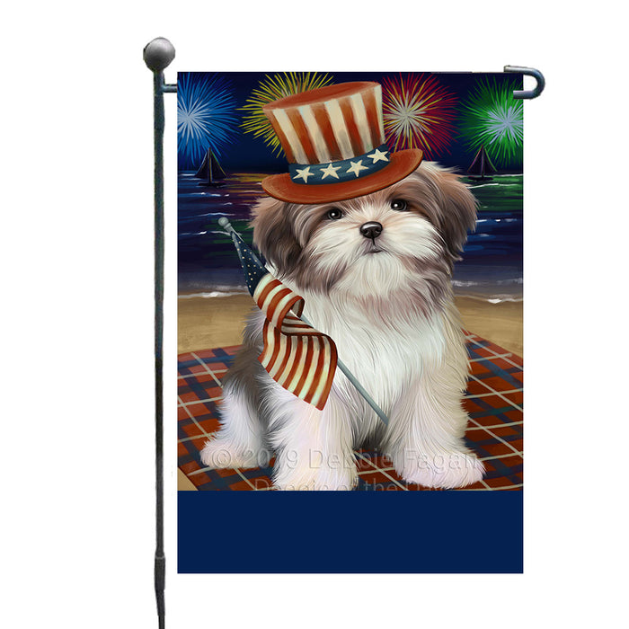 Personalized 4th of July Firework Malti Tzu Dog Custom Garden Flags GFLG-DOTD-A57983
